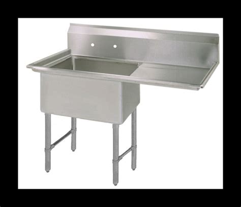 stainless steel single compartment sink   drainboard
