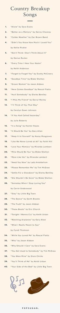 sad country breakup songs playlist popsugar love and sex