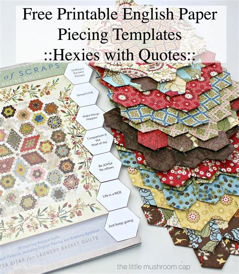 printable hexagon english paper piecing template english paper