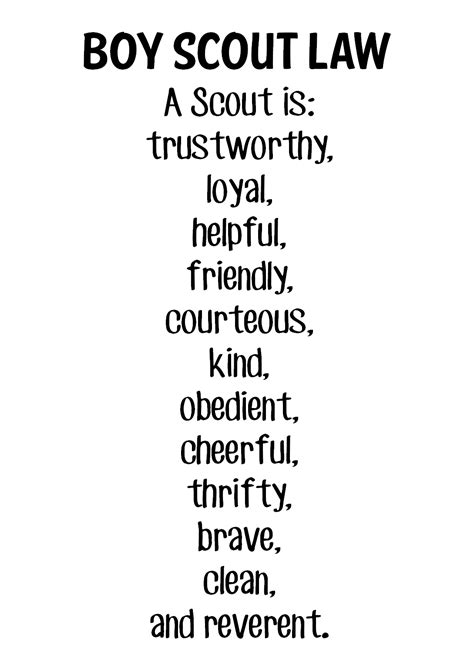 strong armor cub scouts scout oath  law helps  printables