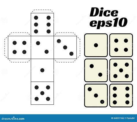 dice set printable template stock vector image