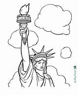 Liberty Statue Coloring Pages Printable Outline Kids Monuments Sheet Symbols Clipart States American July Cliparts National 4th Drawing Book Patriotic sketch template