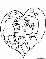 Corazones Couples Valentin Colorier Coeur Imprimé Amor Coloori Popular Fois Bratz sketch template