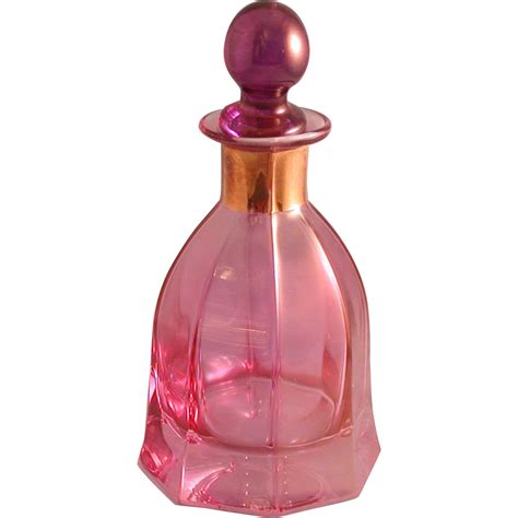 Vintage Cranberry Panel Perfume Bottle Replaced Stopper