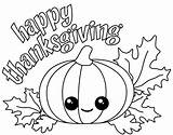 Thanksgiving Happy Kawaii Coloring Pages Pumpkin Pumpkins Sheets Choose Board Drawings sketch template