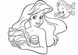 Ariel Color Coloring Princess Pages Easy Draw Printable Mermaid Disney Little Toddlers sketch template
