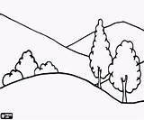 Naturales Colinas Landschap Simples Heuvels Vegetatie Vegetación Krajobraz Wzgórz Kleurplaat Atardecer Kleurplaten Krajobrazu Kolorowanki Naturalnego Landschappen Natuur Sencillos Roślinności Colorea sketch template
