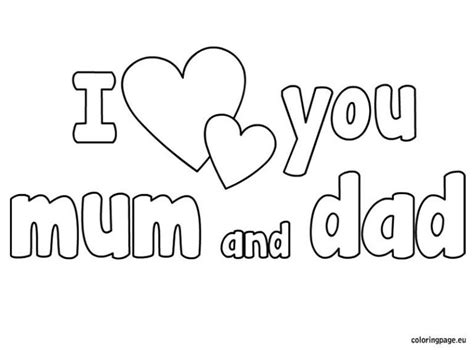 love  mum  dad coloring coloring page