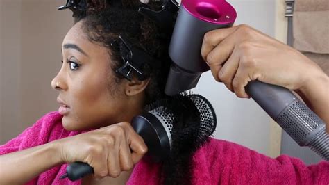 Blow Drying Natural Hair Zero Heat Damage With Dyson Blow Dryer Dry