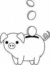 Piggy Outline Colorable Banks Coins Lineart Clipartmag Sweetclipart Webstockreview Pinclipart Kindpng sketch template