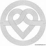 Coloring Pages Heart Rainbow Kids Simple Patterns Mandala Infinity Pattern Cool Printable Designs Color Knot Adults Print Sign Drawing Don sketch template