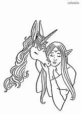 Elf Unicorn Coloring Elves Pages sketch template