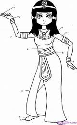 Egyptian Cleopatra Colorear Kolorowanki Dragoart Postaci sketch template
