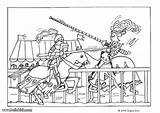 Medieval Coloring Pages Fight Color Horses Print Horse 439px 04kb Drawings Hellokids sketch template
