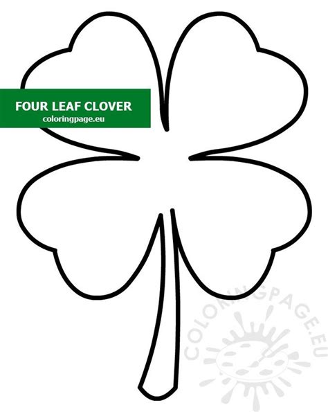 leaf clover template coloring page
