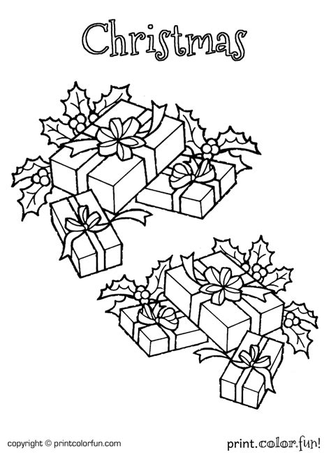 christmas boxes coloring page print color fun
