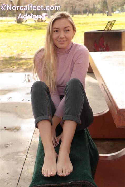 Barefoot Blonde In The Park Feet File