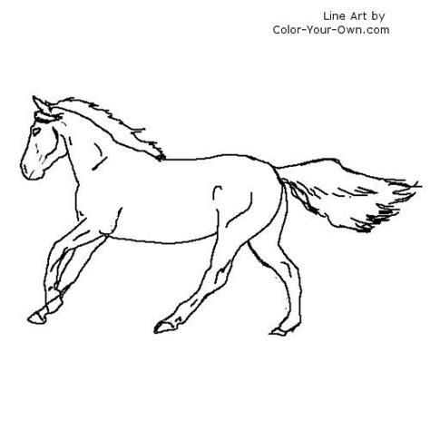 running thoroughbred coloring page