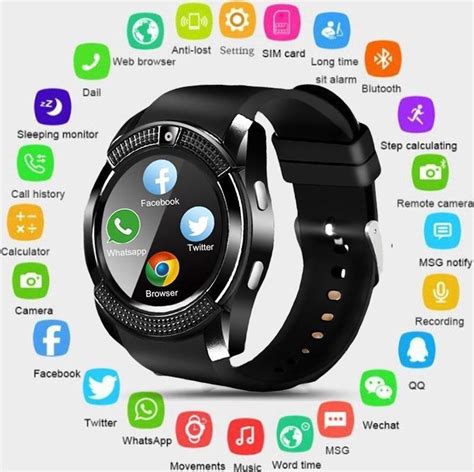 bolcom smartwatch smart  heren horloge met bluetooth horloge met belfunctie watsapp en