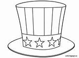 Hat Uncle Sam Coloring Hats July Pages 4th Memorial Printable Patriotic Clipart Craft Preschool Kids Sheets Cliparts Template Color Sams sketch template