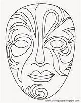 Coloring Pages Masks sketch template