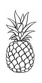 Outline Pineapple Tropical Sticker Stickers sketch template