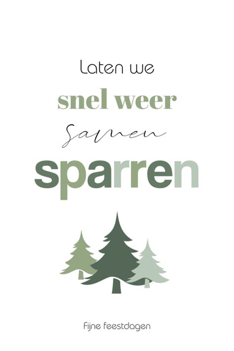 zakelijke kerstkaart met de tekst laten  snel weer samen sparren