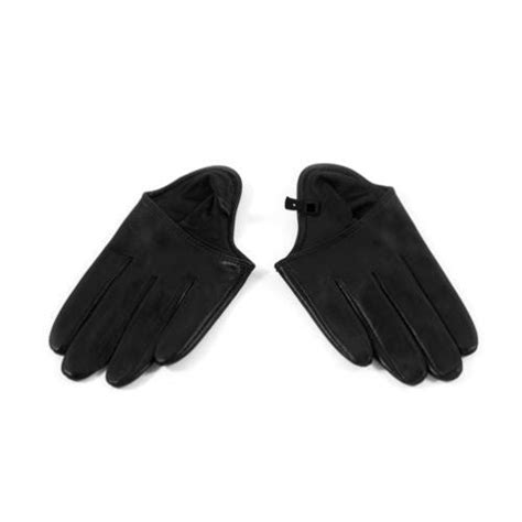 Sexy Black Half Palm Leather Five Fingers Gloves Lady Gaga Sex And