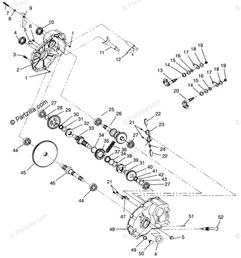 polaris atv  oem parts diagram  gearcase assembly xplorer  partzillacom