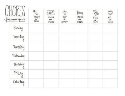 printable kids chore chart  guest post  chirping moms chore