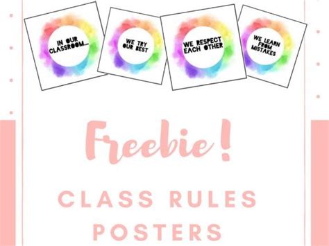 freebie class rules posters teaching resources