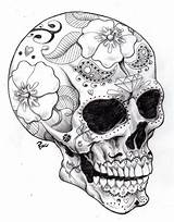 Coloring Skull Pages Print Adults Popular sketch template