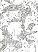 Fish Coloring Koi Pages Japanese Coy sketch template