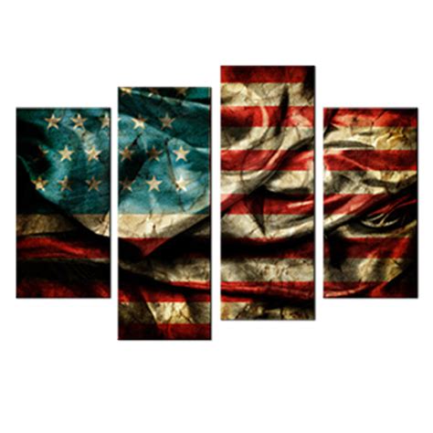 4 panel american flag canvas wall art set ready to hang the apparel