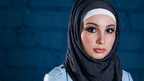 A Young Woman In Hijab Looks Directly At Stock Footage Sbv 338838079