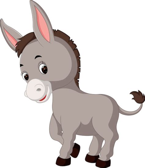 cute donkey cartoon premium vector
