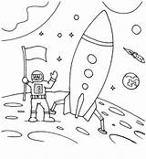 Coloring Space Astronaut Travel Moon Pages Land Print Preschool Spaceship Mars Color Printable Sheet sketch template