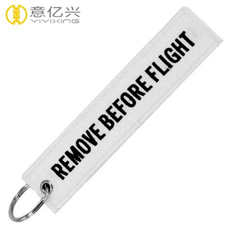 remove  launch tag embroidery airplane key chain embroidery key tag