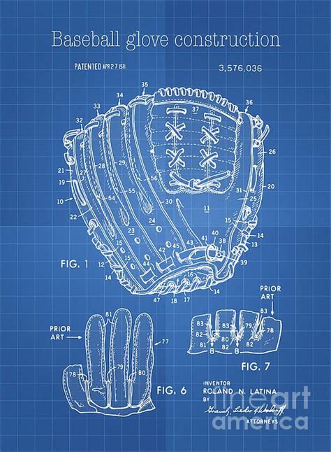 baseball glove construction patent blueprint     evgeni
