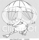 Clip Frog Parachuting Outline Illustration Cartoon Rf Royalty Toonaday sketch template