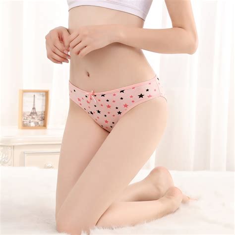 yun meng ni sexy underwear five star printed panties cotton women′s