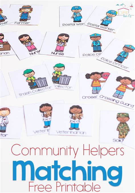 community helpers matching game community helpers preschool