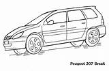 Peugeot 307 Coloring Pages Cars Honda Break Colorkid Mazda Transport Car Kids Fiat sketch template