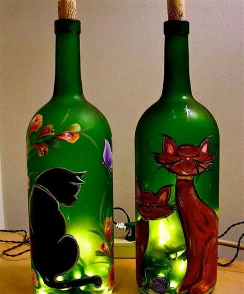 45 Best Hand Painted Glass Bottles Images On Pinterest