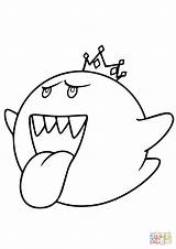 Coloring Boo King Mario Pages Kart sketch template