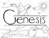 Genesis Coloring Bible Pages Children Printable Sheets Books Book Kids Ministry Creation Each sketch template