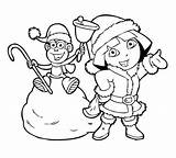 Dora Coloring Pages Christmas Winter Boots Explorer Kids Print Printable Color 14c5 Colorings Getcolorings Games Getdrawings Colouring Coloriage sketch template