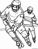 Coloring Hockey Playing Pages Printable sketch template