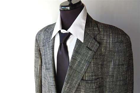 vintage mens woven silk sport coat black  shopgoodgrace