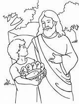 Jesus Coloring Miracles Pages Kids 5000 Feeds Printable Colouring Bible Coloring4free School Feeding Sunday Activity Sheets Christian Children Netart Elegant sketch template